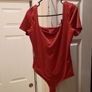 Express Scarlet Scoop Neck Bodysuit